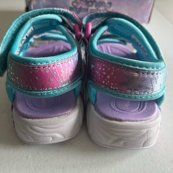 Skechers Girls S-Lights Unicorn Dreams Explorer Sandals, Size 5 - Picture 4 of 7